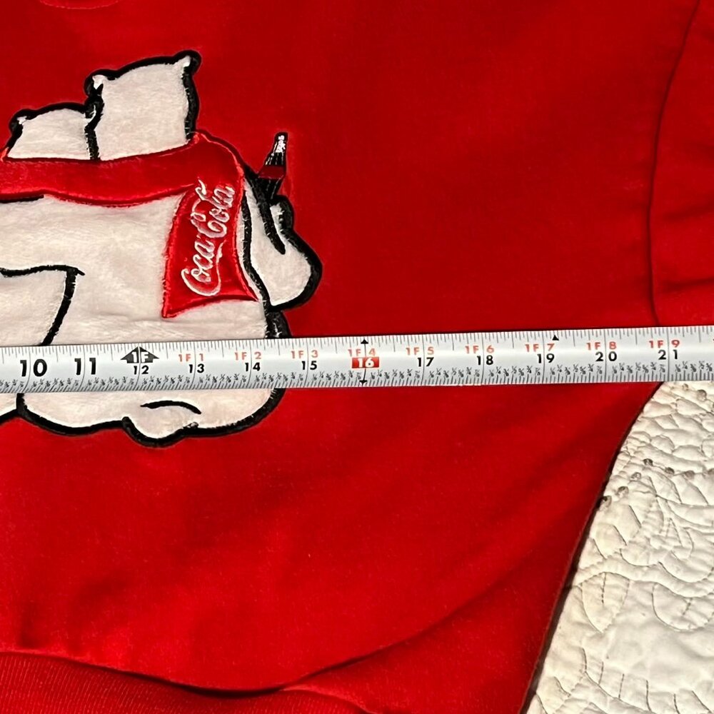 Coca-Cola Polar Bear Cropped Red Hoodie Size XS - Picture 4 of 11